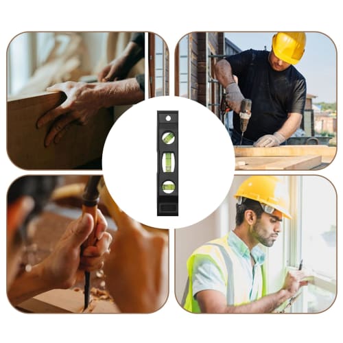 Portable Spirit Level, Magnetic Torpedo Level, 6-inch, Multi-Function Design, for Furniture Placement/Wall-Mounted Adjustment, ABS Shock-Resistant, Po