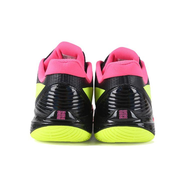 Li Ning Thunder ქსოვილი სინთეტიკური ტყავი დარტყმის ამორტიზაცია არ სრიალებს ცვეთამედეგი სუნთქვადი დაბალქუსლიანი ბადმინტონის ფეხსაცმელი მამაკაცის ფეხსაცმელი შავი AYAR037-2