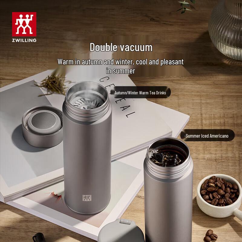 Zwilling Vacuum Insulated Titanium Pop-up Bottle
