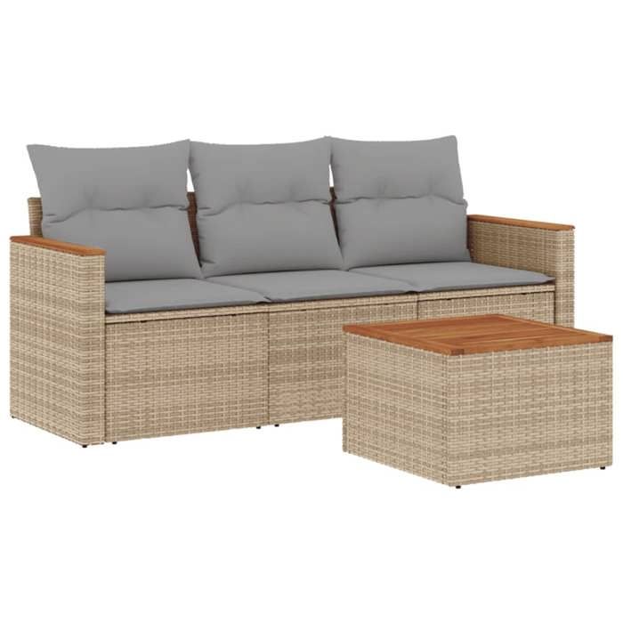 VidaXL Salon de Jardin avec Coussins 4 pcs, Canapés de Terrasse, Ensemble de Meubles de Patio, Mobilier d'Extérieur, Mélange 3225765
