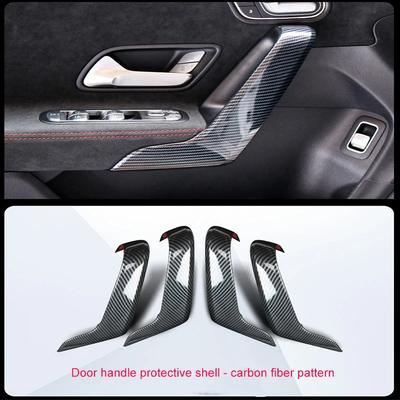 Carbon Fiber Pattern Door Armrest Handle Panel Frame Trim for Mercedes Benz a Class W177 CLA C118 2019-2022 MK3 Car Accessory