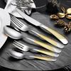 Star Diamond Gold-Plated Stainless Steel Cutlery Set: Luxury Steak Knife and Fork for Hotels