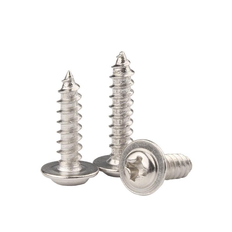 304 Stainless Steel Phillips Pan Head Self-Tapping Screws with Washer (M1.4/M1.7/M2/M3/M3.5/M4)