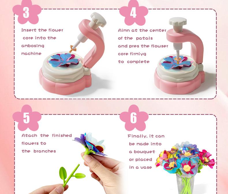 DIY Flower Bouquet Maker - Handmade Simulation Embossing Toy for Girls