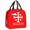 Templar Knight Jerusalem Cross Seal Medieval Warrior Symbol Thermal Insulated Lunch Bag Women Resuable Lunch Tote Food Box
