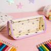 Pvc Transparent Triangle Pencil Case With Large Capacity For Students And Exam Use