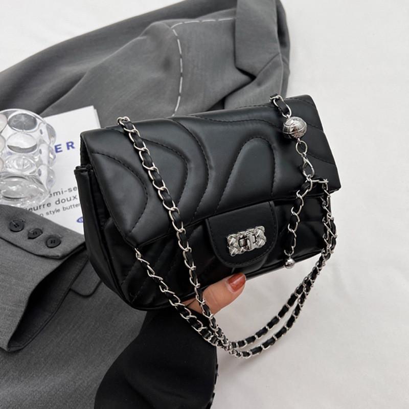 Fashionable Casual Chain Shoulder Bag For Women With Trendy Street Style Design чёрный