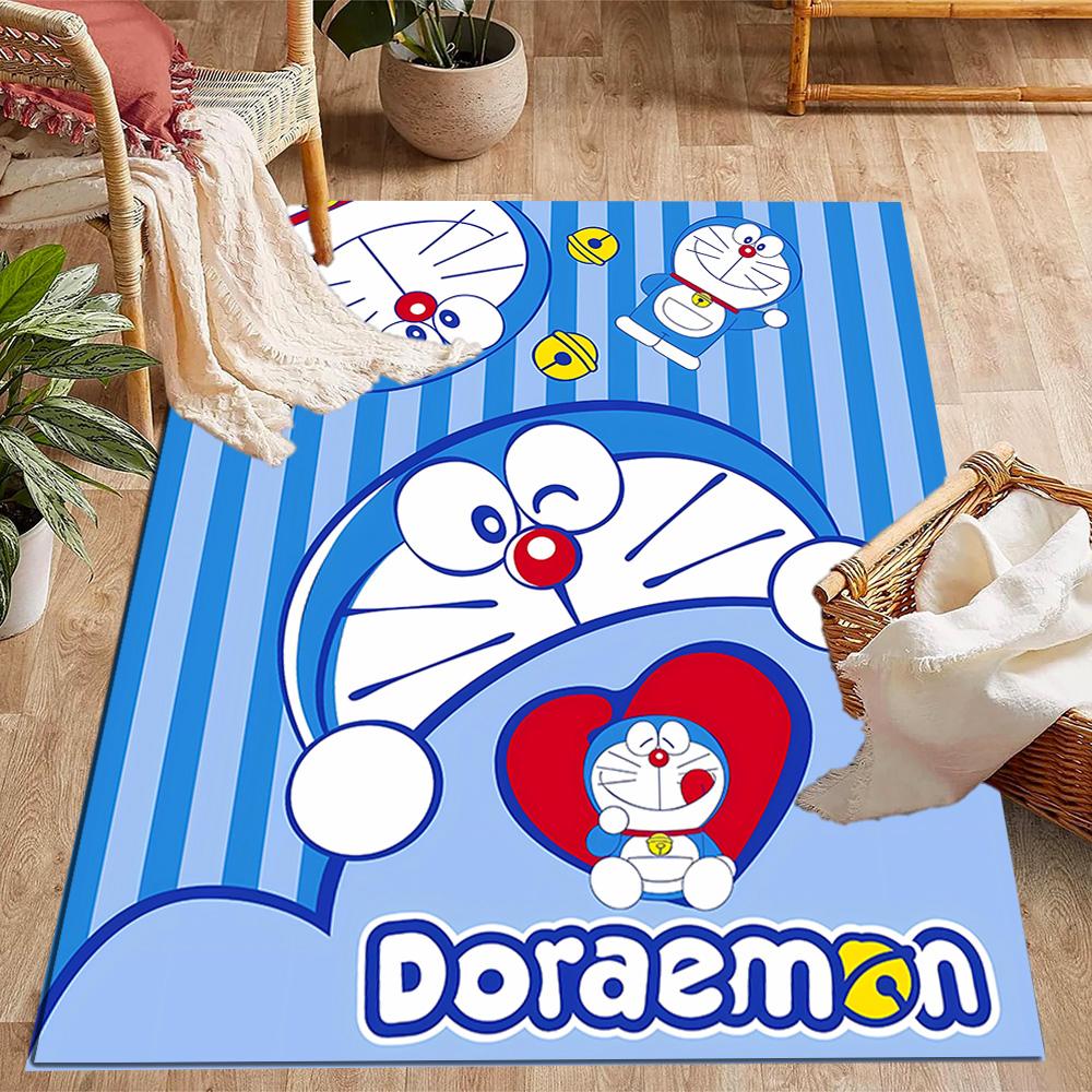 Doraemon Adventure Themed Anti-Slip Rugs - Polyester Home Decor, Suitable for Bedrooms, Living Rooms, Doorways, Studios, and Decorations