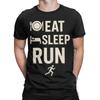 Men Eat Sleep Running Repeat  T Shirts  Cotton Tops Vintage Short Sleeve Round Neck Tees 6XL T-Shirt