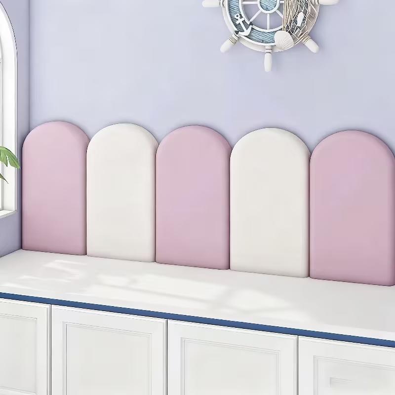1PC 20X50CM Simplicity Anti-collision Wall Mat Soft Bag Children's Bedroom Bed Headboard Self-adhesive Soft Bag Wall Enclosure