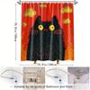 1pc Fun Cat Shower Curtain with Cartoon Design Polyester Fabric for Bathroom Decoration, 12 Hooks Included, 70. 8x70. 8 Inches