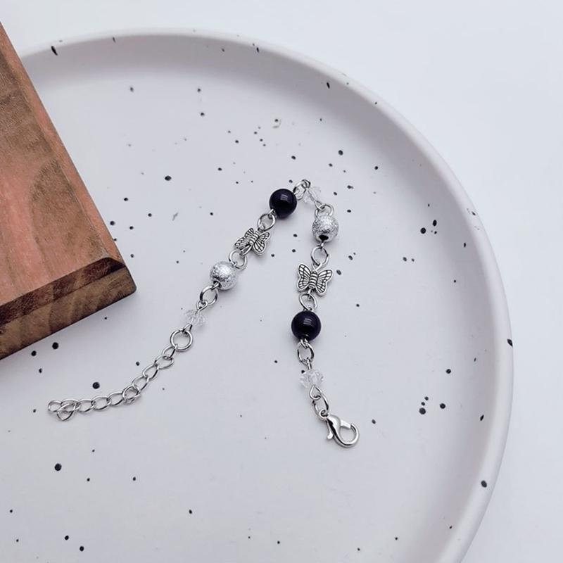 Fashionable Y2K Beads Bracelet Trendy Wristwear Delicate Chain Bracelet Splicing Bracelet Alloy Material for Party Daily