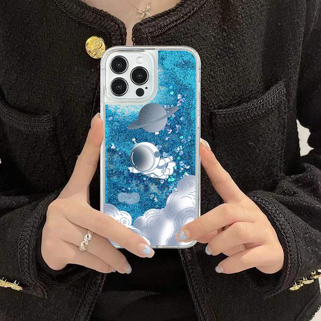 

Динамический чехол для телефона с астронавтом «Зыбучие пески» для Iphone 13 12 11 Pro Max, жидкий мягкий чехол для телефона для Iphone X Xr Xs 7 8plus, милый чехол For iPhone 13Mini