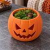 Halloween Pumpkin Planter Face Succulent Planter 3D Printed Jack O Lantern Flower Pot Table Centerpiece Theme Seasonal Container for Indoor