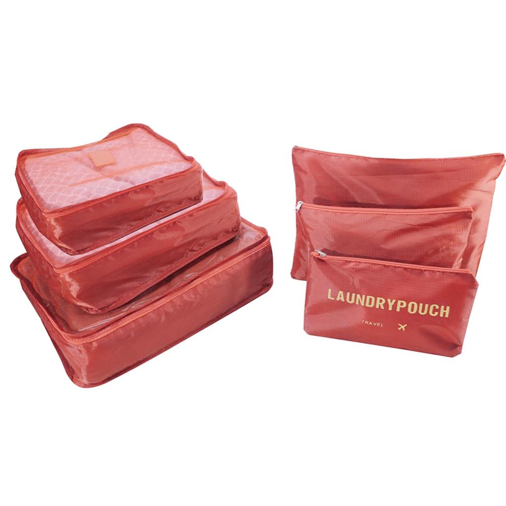 6 PCS Travel Storage Bag Set for Clothes Tidy Organizer Wardrobe Suitcase Pouch Travel Organizer Bag Case Shoes Packing Cube Bag
