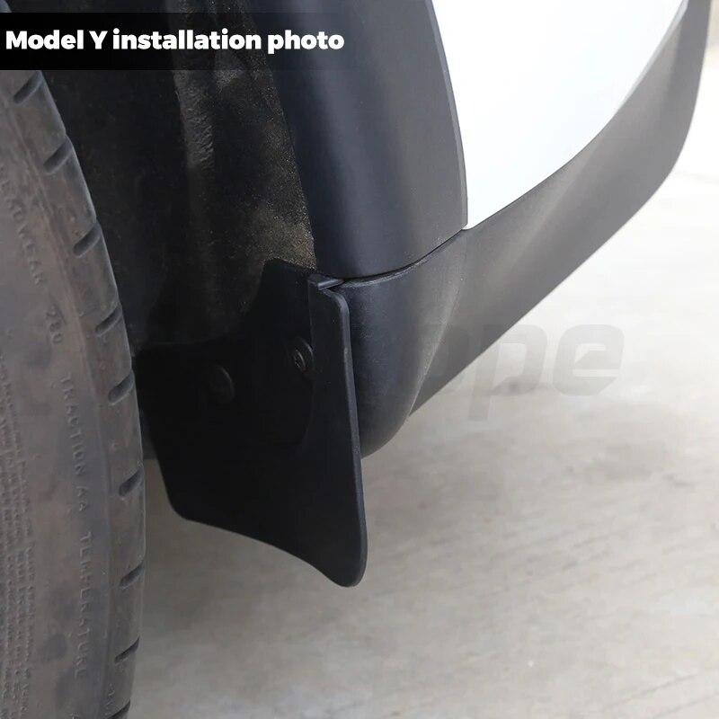 Futhope 4 Stück TPE Schmutzfänger für Tesla Model 3 Model Y ~2023 Schmutzfänger Anti-Schlamm Ersatz Spritzschutz Kotflügel