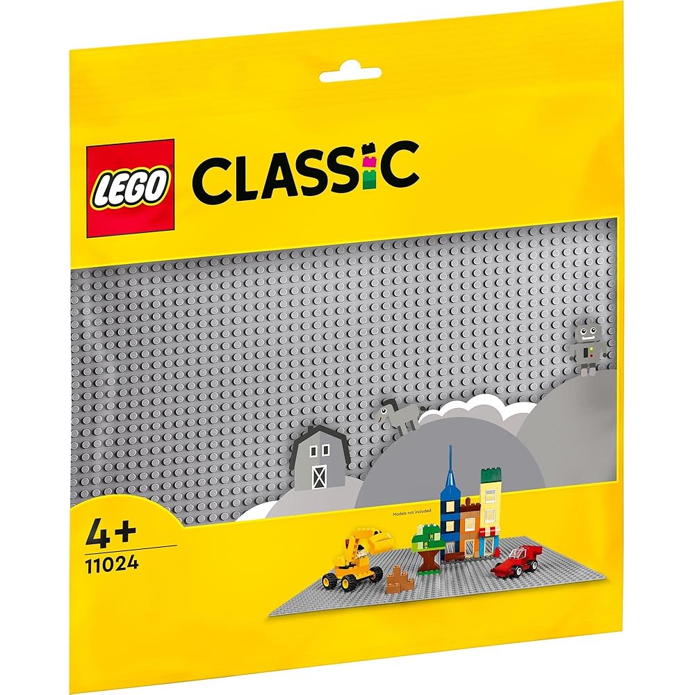 LEGO Classic Gray Baseplate Building Toy for Kids Age 4-6 Creative Play Block Set 11024