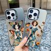 Pretty Classical Young Girl Laser Phone Case For IPhone 13 12 Mini 11 Pro Max 16 15 14 Pro Max Plus Fashion Minimalism Covers