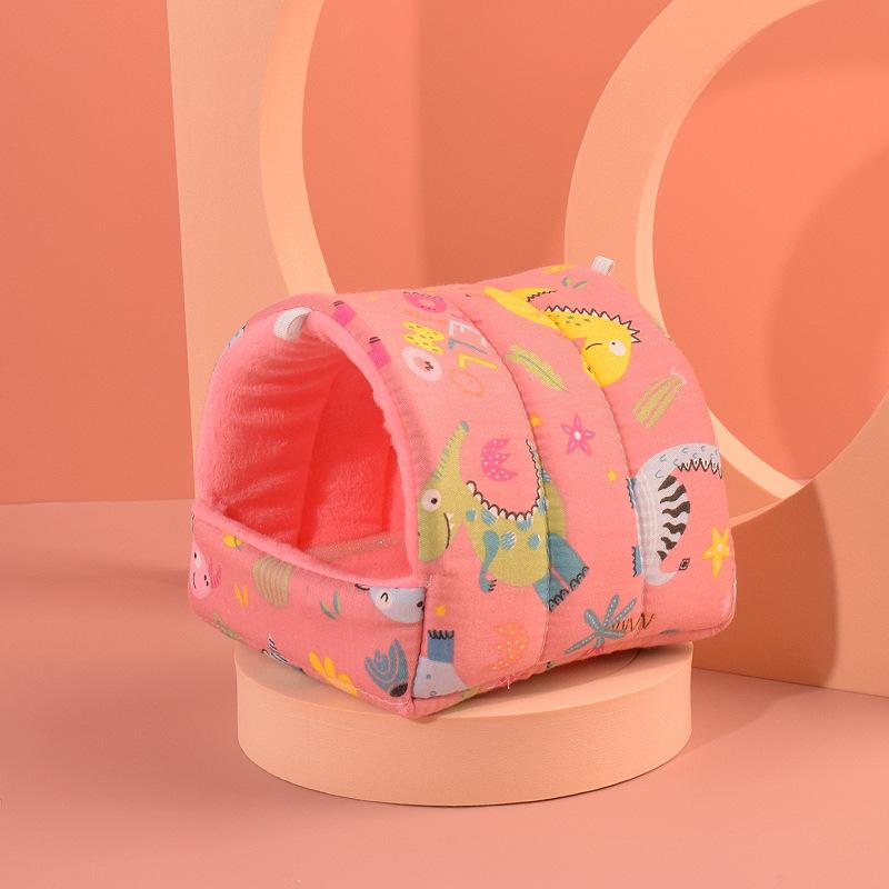Cute Mini Cage Rabbit Squirrel Winter Warm Cotton Mat Guinea Pig Nest Hamster House Small Animal Sleeping Bed Pet Hanging Cage