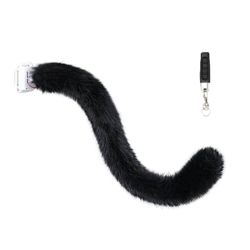 Lovely Plush Tail Cats Tail for Halloween Carnival Birthday Party Remote Control Wagging Tail Anime Cosplay Accessories