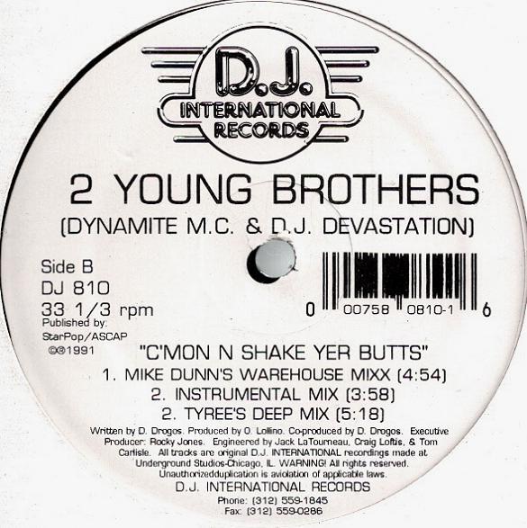 

12inch Record 2 YOUNG BROTHERS Cmon N Shake Yer Butts DJ810 D.J. Internatio 1991 US Dance Electronica Used