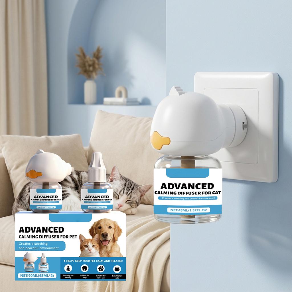 Advanced Calming Diffuser for Pets 90ml 45ml X 2 Soothing and Relaxing Diffuser Suitable for Dogs Cats and Home Use