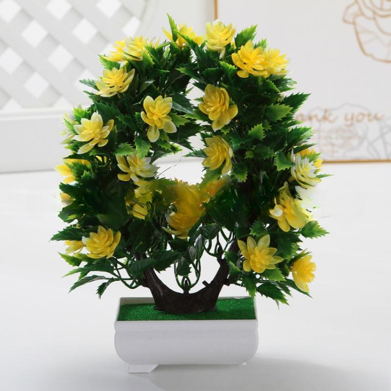 Flower, Small Tree Money TreePlastic FlowerArtificial Plant Set Floral Decoration Artificial Potted Plant Ornaments