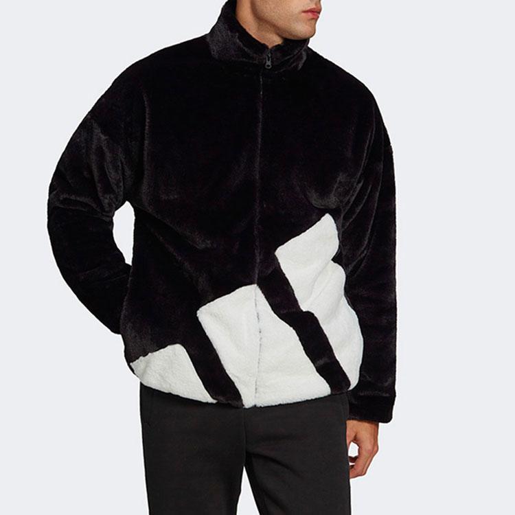 Adidas Fargeblokk Logo Varm Ståkrage Sherpafôret Tykk Jakke Damejakker Svart HI1199