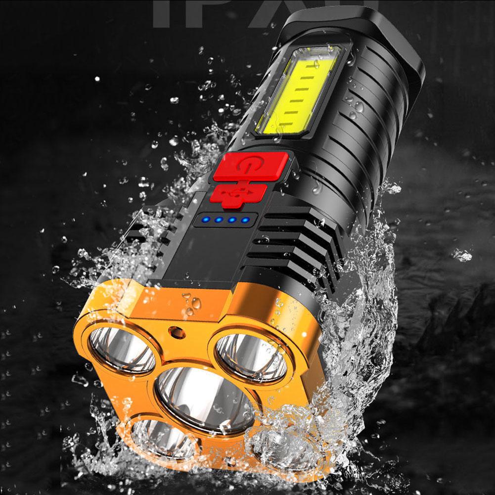 2pcs P7900 Super Bright Flashlight Rechargeable Waterproof Spotlight Lamp 300-1000m Range IPX6 Waterproof USB Charging Lamp