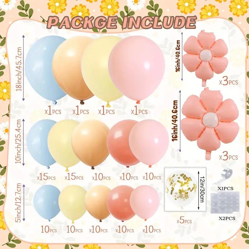Colored Daisies Balloon Chain Garland Arch Set Wedding Anniversary Party Background Wall Arrangement Children's Birthday