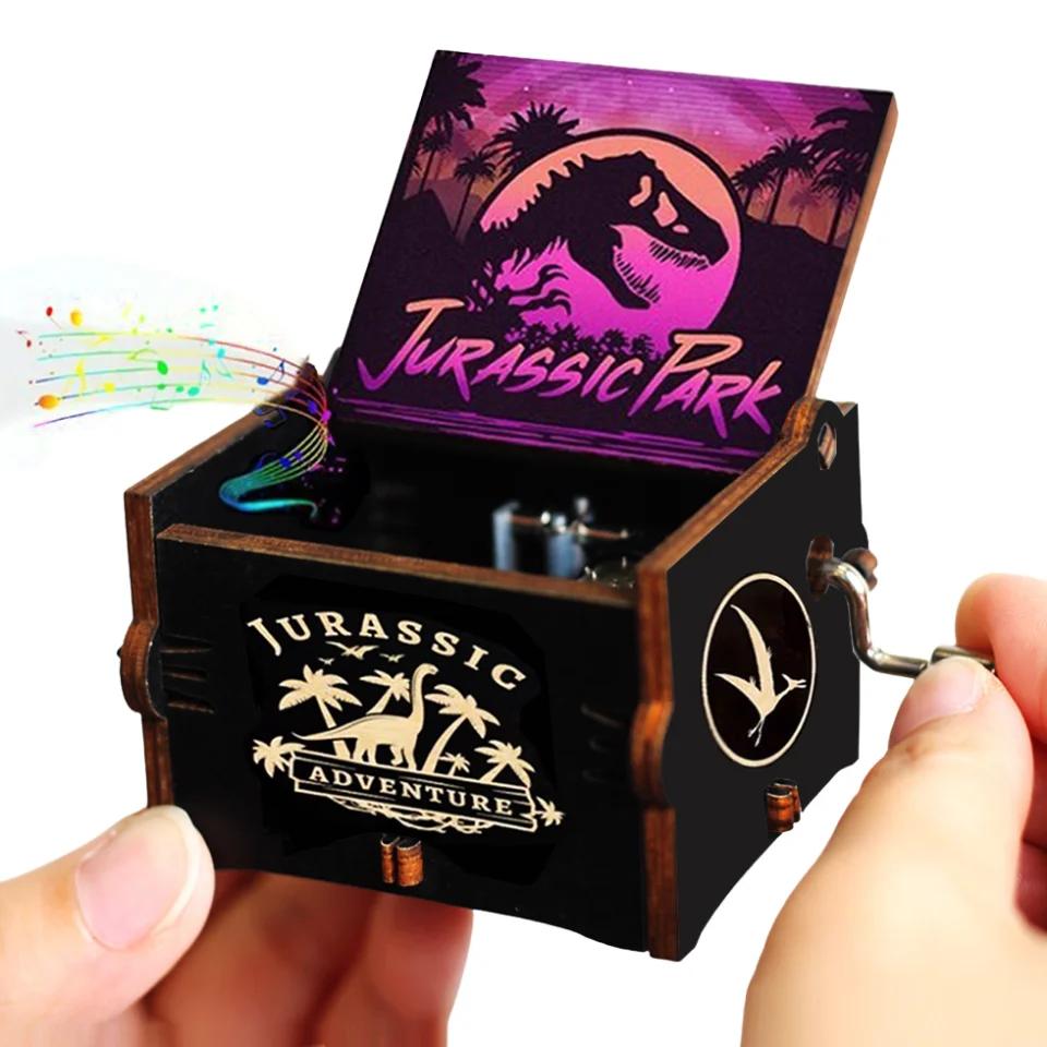 In Stock 58 Styles Anime Music Box Antique Carved Wooden Hand Crank Music Box Figure Christmas Birthday Gift-