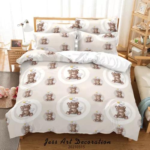 

Toy Bear Duvet Cover Bedding Set Decoration Gift Suitable For Children Boys Girls And Adults Soft Comfortable And Breathable EU Single(135*200cm)3pcs