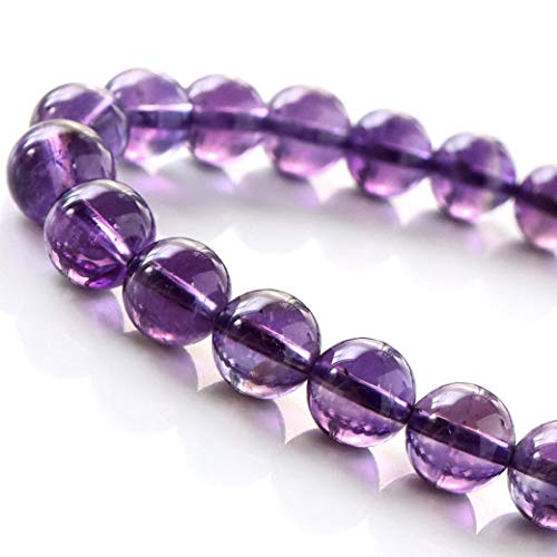 [GOLD STONE] Natural Amethyst Bracelet, Power Stone, February Birthstone, 8mm, Deep Purple Amethyst from Uruguay