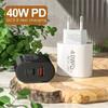 40W 2 PD and 1 QC 3.0 Port Fast Charging Power Adapter USB Type C Wall Charger US/EU Plug For iPhone Samsung Xiaomi Quick Charge