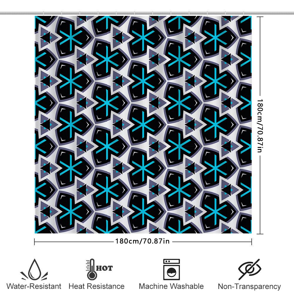 Blue Black Geometric Pattern Shower Curtain For Bathrooms Decor Home Linen Waterproof Bathroom Accessories