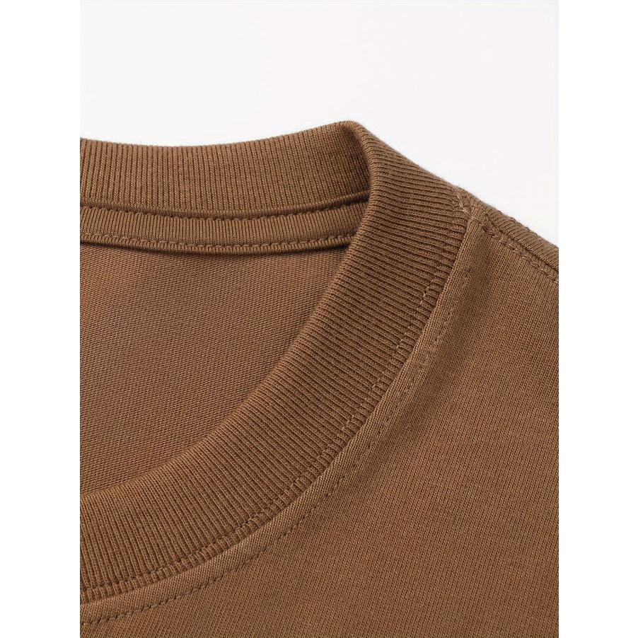 100% Cotton Men's T-Shirt Simple Comfort Solid Color Casual T-Shirt