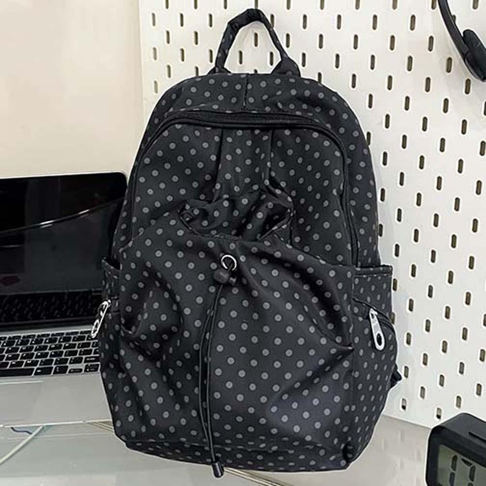 Spacious Student School Bag Lightweight Travel Daypack Polka Dot Nylon Backpack  Frequent Traveler
