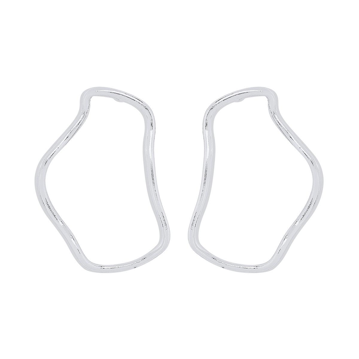 

Модные женские серьги с геометрическим вырезом в минималистском и модном стиле серебряный