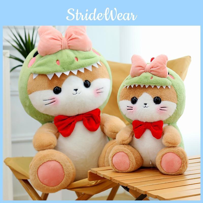 Plush Toy Cat Dinosaur Doll Stuffed Animal Cartoon Bow Soft Toy Home Decor Gift