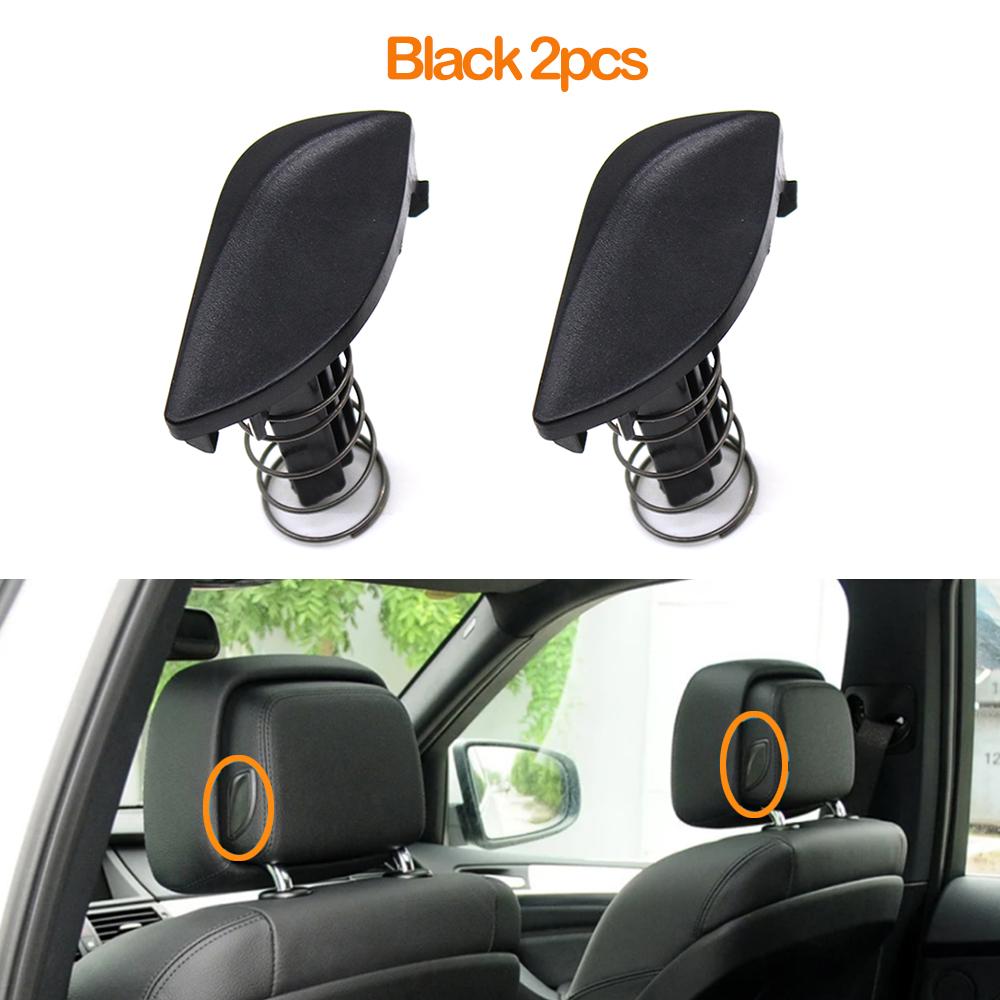 Car Front Seat Beige Black Headrest Switch Button Spring Cover For BMW 5 7 5GT X5 X6 Series F10 F11 F01 F02 F07 E70 E71 E72