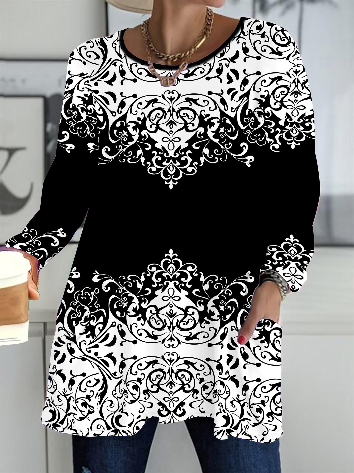 

2025 Autumn Winter New Plus Size Women s Tops, Tiger 3D Print Fashion Crew Neck Long Sleeve T-Shirts 6XL белый