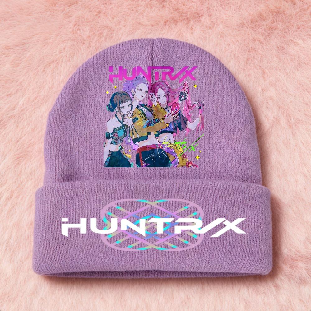 Latest KPop Demon Girls Knitted Hats Kpop Hunter Cartoon Children Headgear Cotton Cold Season Adorable Hat Anime Children Navidad Birth Date Gifts
