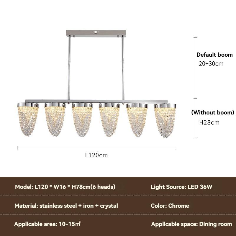 Lámpara de Araña de Cristal Cromado de Lujo Lámparas de Techo Led para Villa Sala de Estar Comedor Dormitorio Decoración del Hogar Posmoderna