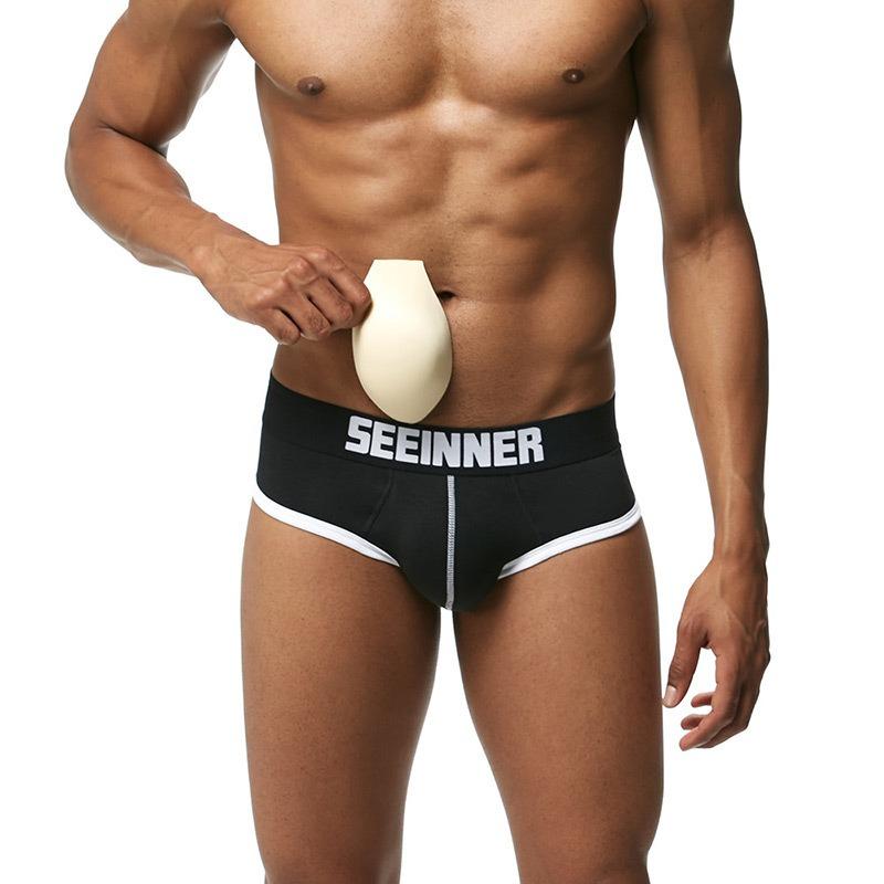 New men's 3D three-dimensional U convex cup hip pad briefs, hip fashion briefs