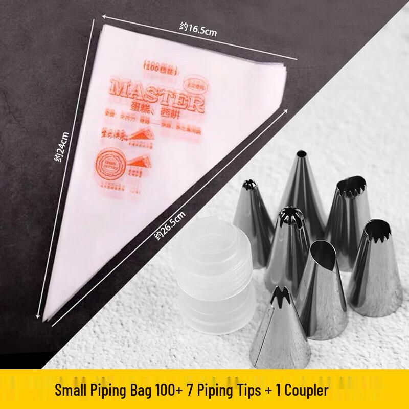 Thickened Disposable Piping Bag & Nozzle Set