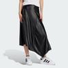 Adidas Originals High-Waisted Satin Asymmetrical Casual Long Skirt Women Bottoms Black IT9415