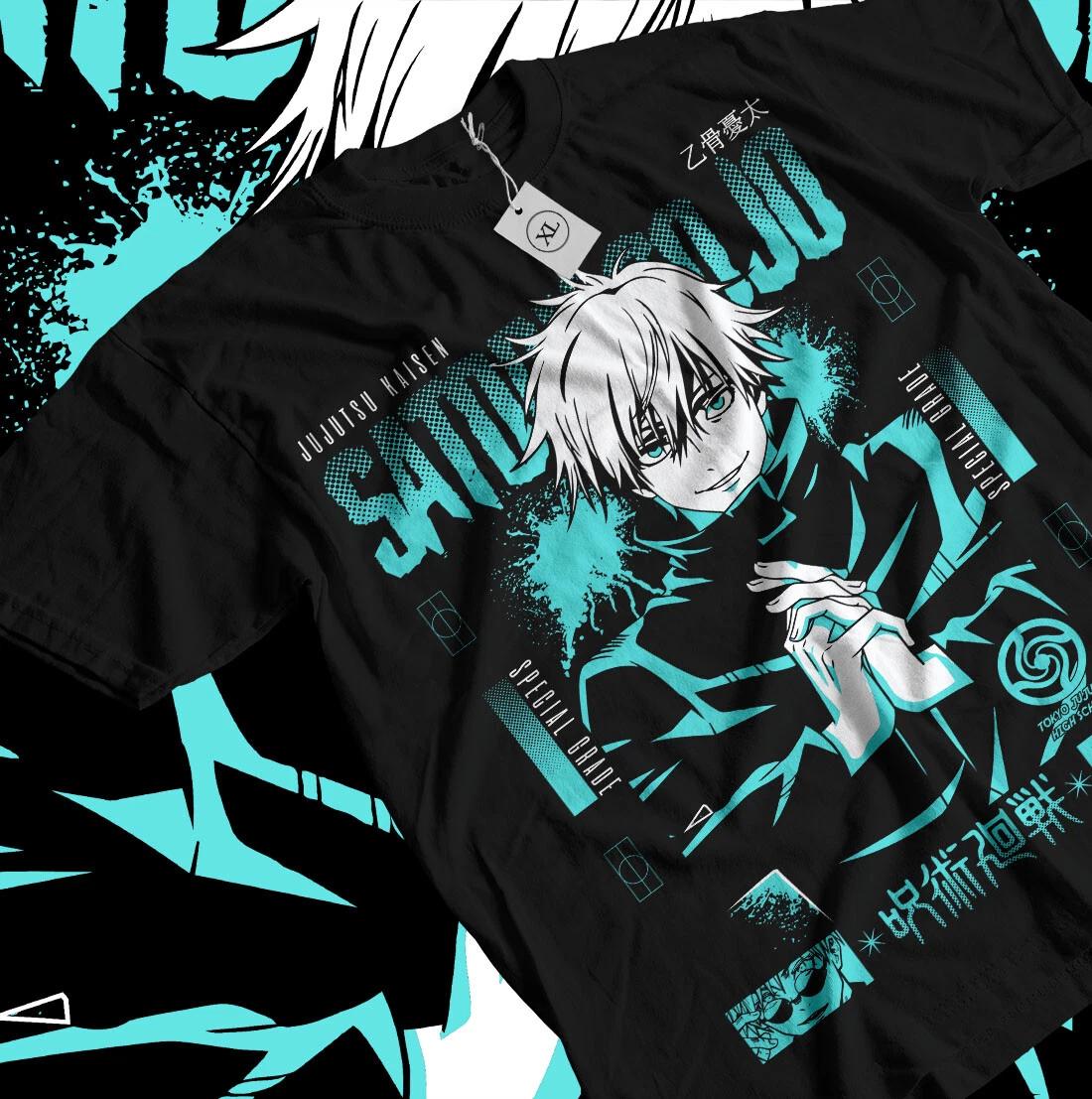 

Gojo Satoru T-Shirt Jujutsu Kaisen Manga Anime Horror Funny Gift Shirt All Size L