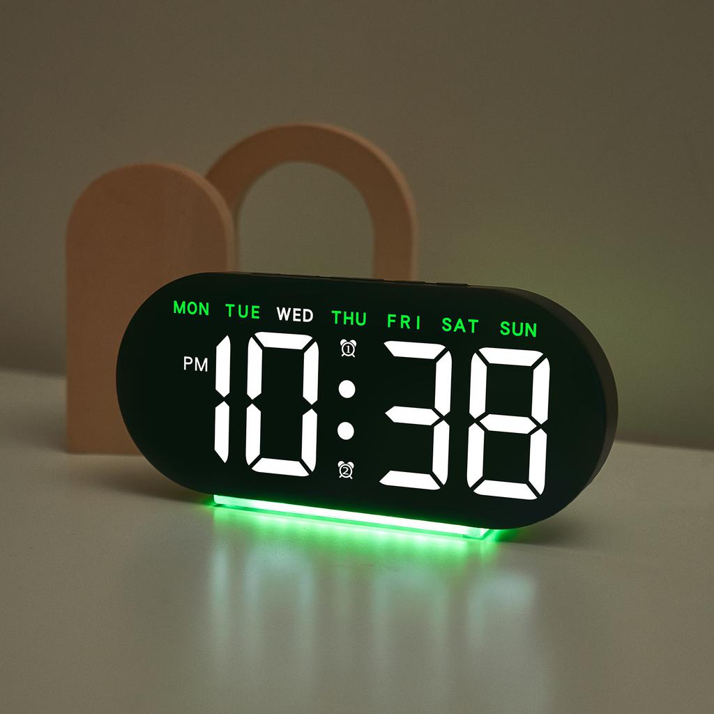 Multifunctional clock simple large screen LED electronic clock ambient light bedside alarm clock fashionable GH8035