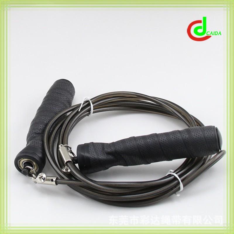 Heavy Duty Jump Rope Fitness Training With Sweat-Absorbent Handles PVC Black Transparent