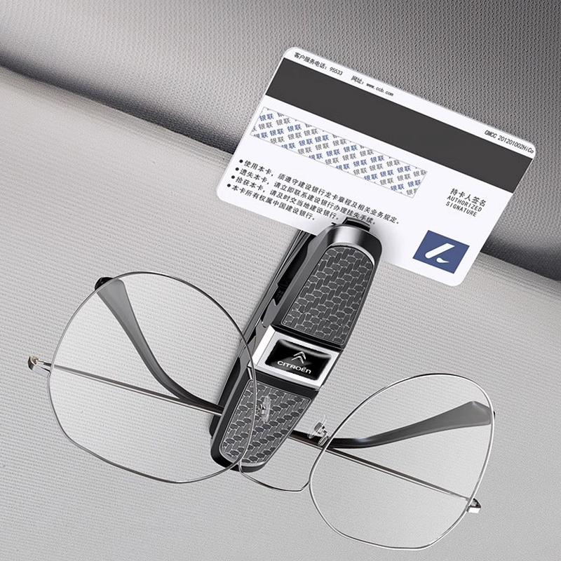 TCJH7 Car Sun Visor Glasses Clip Ticket Card Storage Clamp For Citroen C3 C5 Aircross C5X C4 Cactus Picasso e-C3 e-C4 C1 C-Crosser C6